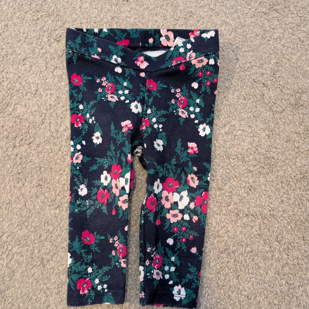 3 For $12 Janie and Jack Navy Floral Leggings